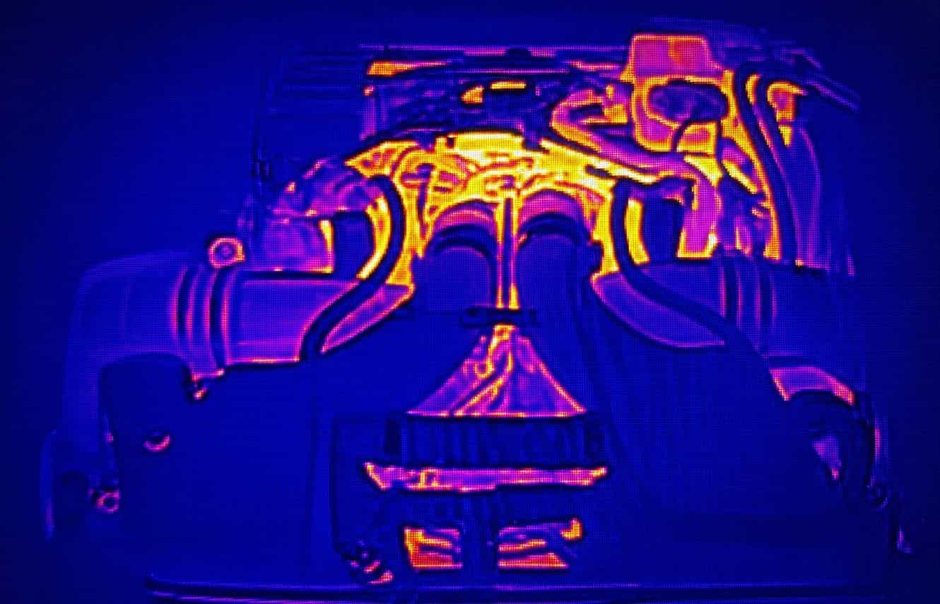 Warmtebeeld van een motor